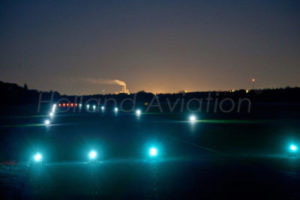 Landing strip with airport lights from Holland Aviation